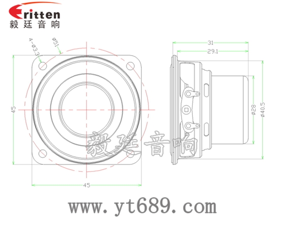 20芯45mm藍(lán)牙音箱全頻喇叭成品圖 3瓦40mm外磁全頻喇叭成品圖