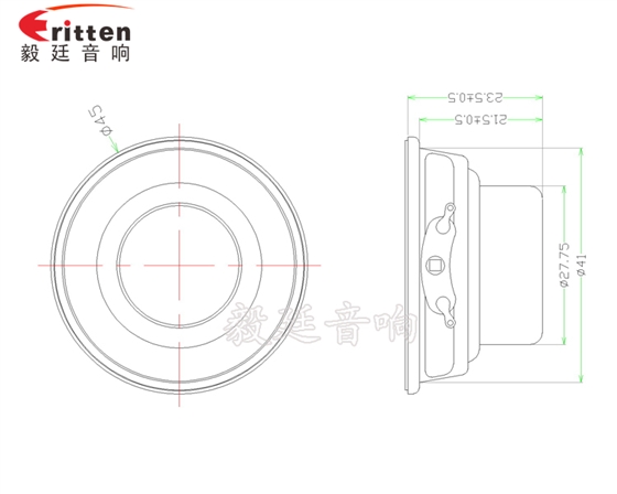 4Ω8W45mm藍(lán)牙音響喇叭成品圖