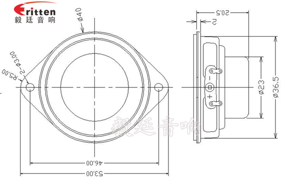 40mm16芯4Ω3W藍牙音箱喇叭成品圖 40mm3W16芯喇叭成品圖
