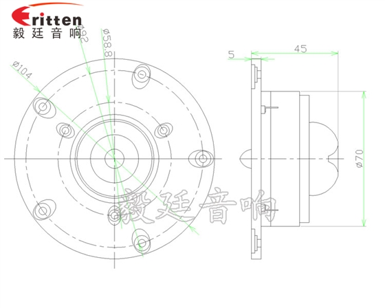 4寸26芯20W故事機(jī)中高音喇叭成品圖