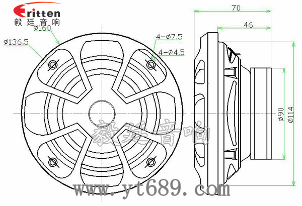 5.25寸25芯40W全頻喇叭成品圖