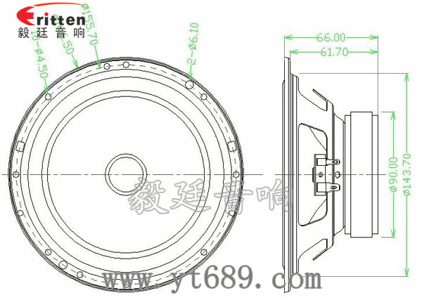 6.5寸40W汽車音響全頻喇叭成品圖