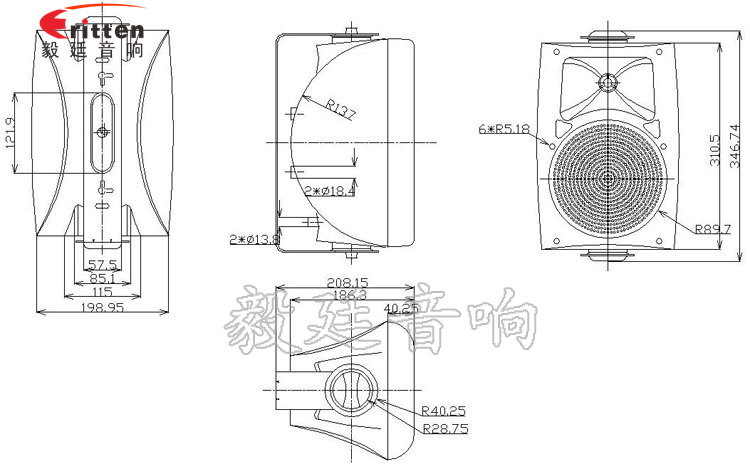 6.5寸墻壁音箱喇叭成品圖