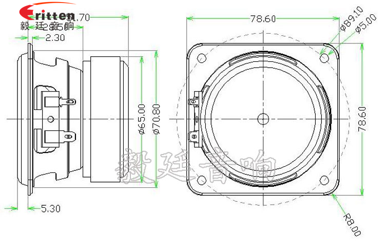 25W全頻多媒體音箱喇叭成品圖 78mm20w全頻內(nèi)磁喇叭成品圖